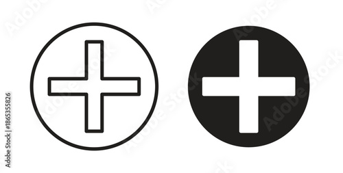 Plus icons symbol. Simple, flat design for web or mobile app