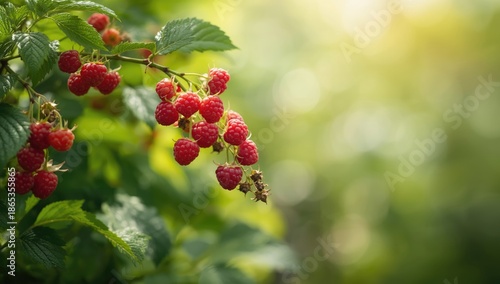 Raspberry bush covered with...
