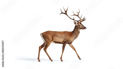 Wild deer moving through a ...