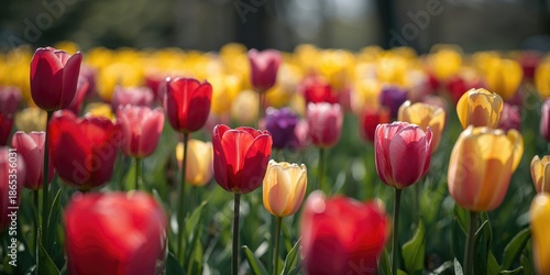 Colorful tulip flowers duri...