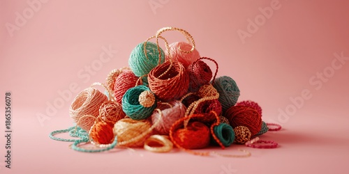 Close-up of vibrant thread ...