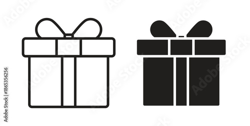 Present gift box icons symbol. Simple, flat design for web or mobile app