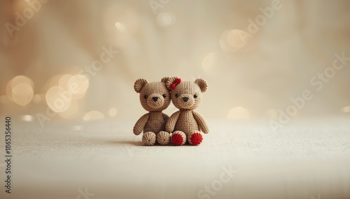 Handmade knit figures of co...