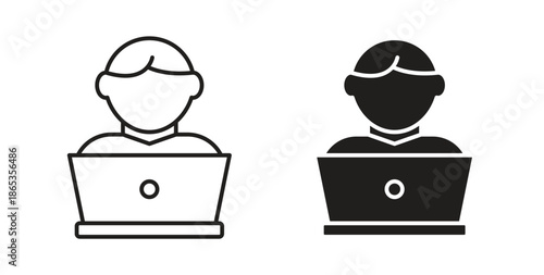 Programmer icons symbol. Simple, flat design for web or mobile app