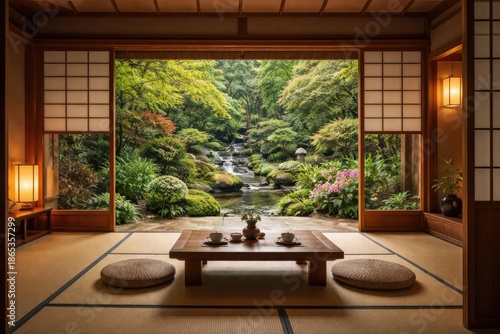 Peaceful Japanese interior ...