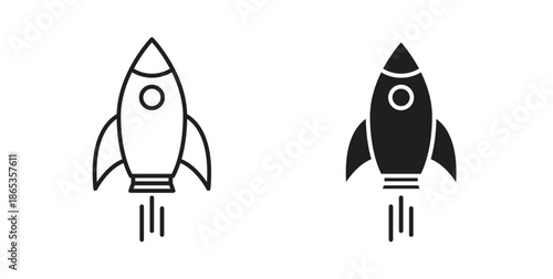 Rocket launch icons symbol. Simple, flat design for web or mobile app