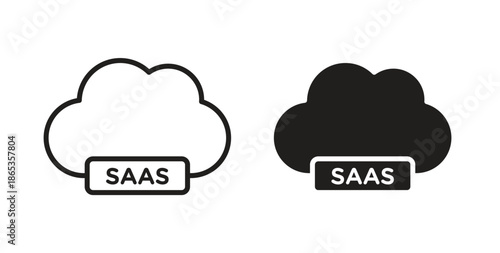 SaaS icons symbol. Simple, flat design for web or mobile app