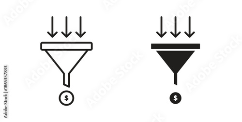 Sales funnel icons symbol. Simple, flat design for web or mobile app