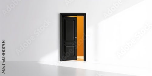 Dark door opening on a whit...