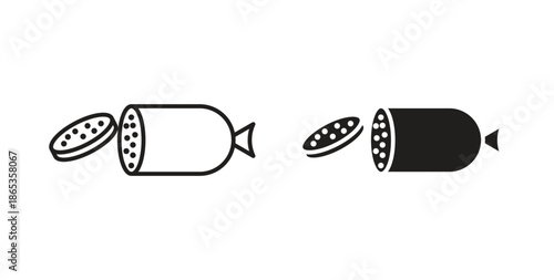 Sausage salami icons symbol. Simple, flat design for web or mobile app