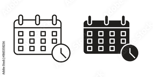 Schedule icons symbol. Simple, flat design for web or mobile app