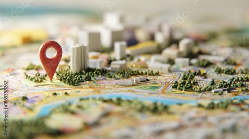 Map marker shows location in city with buildings and greenery visible