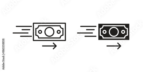 Send money icons symbol. Simple, flat design for web or mobile app