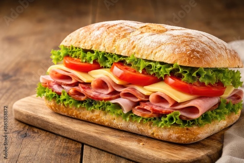 Mouthwatering sandwich with...