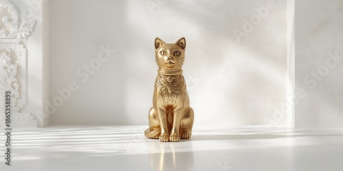Decorative gold cat figure ...