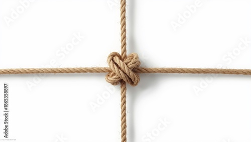 Single rope knot on plain w...