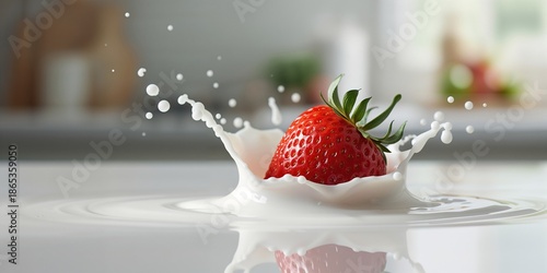 Juicy strawberries blended ...