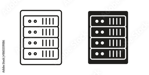 Server rack icons symbol. Simple, flat design for web or mobile app