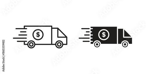 Shipping charges icons symbol. Simple, flat design for web or mobile app