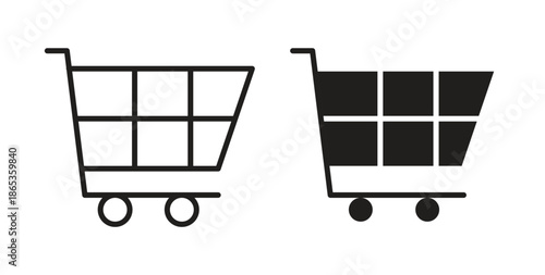 Shopping icons symbol. Simple, flat design for web or mobile app