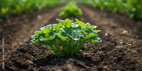 Young zucchini seedlings gr...