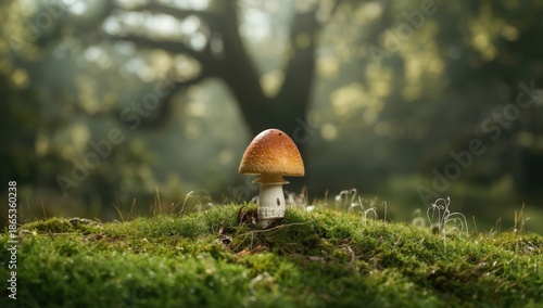 Fresh mushroom in natural w...