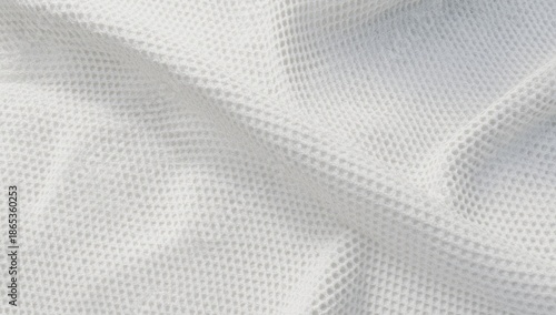 White cotton waffle fabric ...