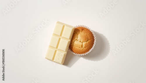 White chocolate bar and muf...