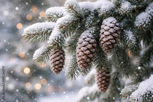 Festive winter scene of pin...