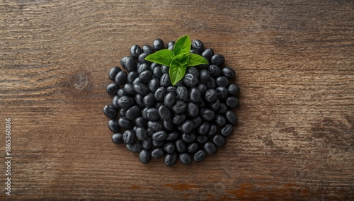 Black beans displayed on a ...