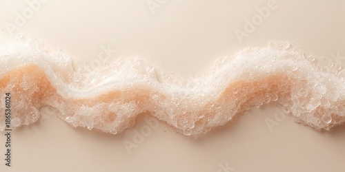 Shampoo surface with foam and bubbles designed as a backdrop for hair care branding, highlighting product purity