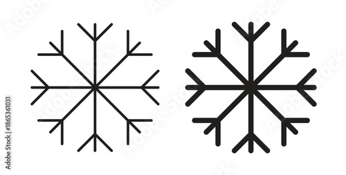 Snowflake icons symbol. Simple, flat design for web or mobile app
