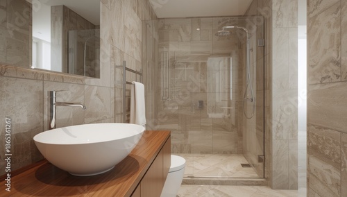 Contemporary bathroom with ...
