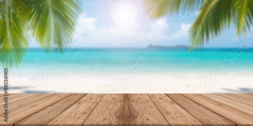 Wood table top with a blurr...