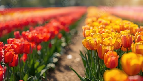 Spring tulip plantation wit...