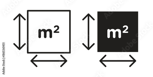 Square Meter icons symbol. Simple, flat design for web or mobile app