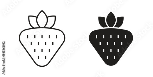 Strawberry icons symbol. Simple, flat design for web or mobile app