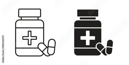 Supplement icons symbol. Simple, flat design for web or mobile app