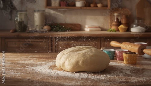 Fresh dough prepared with s...