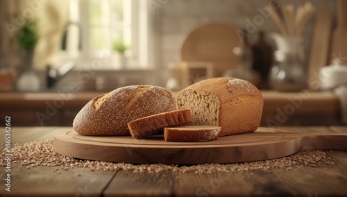 Freshly baked wholemeal and...