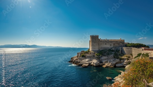 A historic stone fortress l...