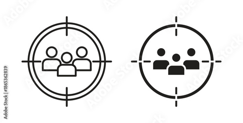 Target audience icons symbol. Simple, flat design for web or mobile app