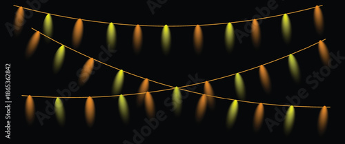 Vibrant light effect string lights with colorful gradient glow