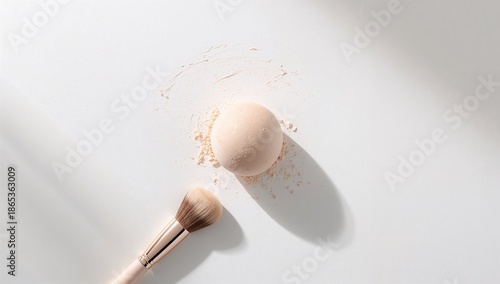 Powder ball with brush on a...