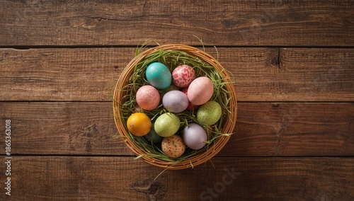 Decorative Easter eggs in a...