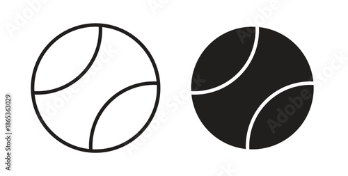 Tennis ball icons symbol. Simple, flat design for web or mobile app