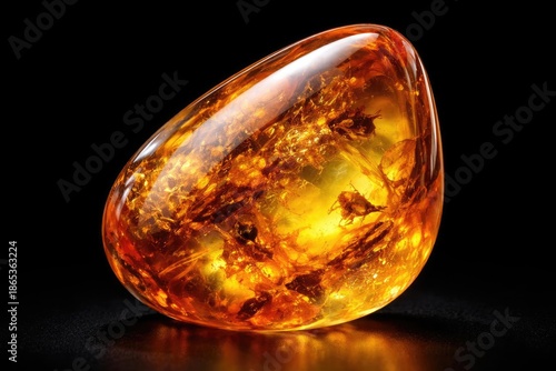 Amber gemstone specimen aga...