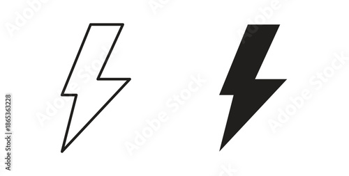 Thunder bolt icons symbol. Simple, flat design for web or mobile app
