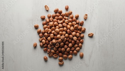Hazelnut kernels in their r...