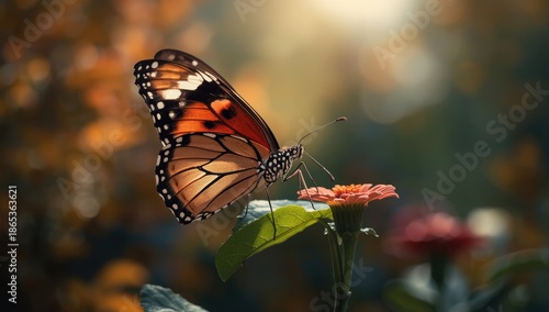 Detailed view of a colorful...